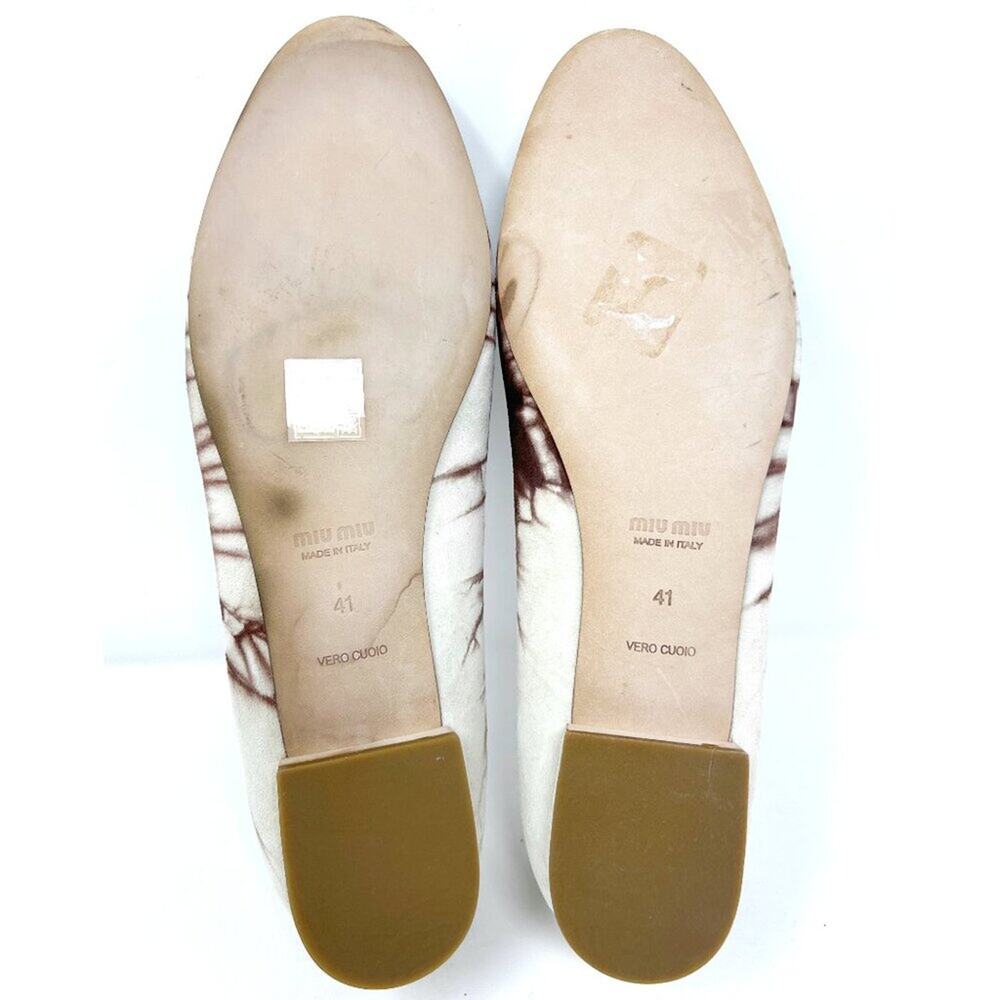Miu Miu Brown Tie‑Dye Suede Mary Jane Flats EU 41 Made‎ in Italy - Picture 8 of 9